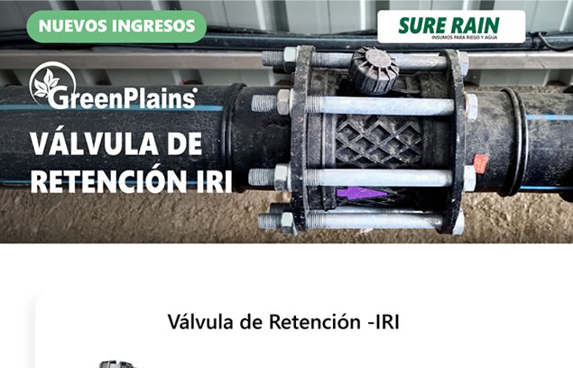 Válvula de Retención IRI y Válvulas de Pie GREENPLAINS